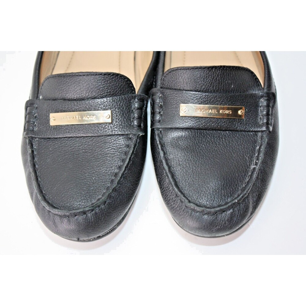 MICHAEL KORS Everett Black Pebbled Loafer Leather Slip-On Women's Shoes Sz 8.5M - Picture 6 of 10